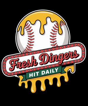 Dinger Hit First Funny Baseball Lover