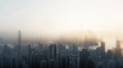 Fototapeta premium Cityscape haze sunrise