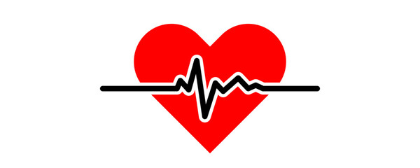 Heart beat line vector icon. Heartbeat medical sign, ecg or ekg symbol, electrocardiogram test