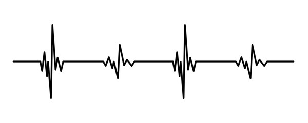 Heart beat line vector icon. Heartbeat medical sign, ecg or ekg symbol, electrocardiogram test