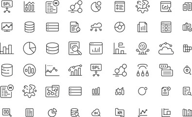 Data Analysis and Cyber Security Icon Set – Editable Vector Icons
