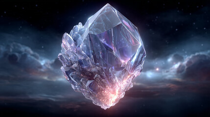 crystal on sky background