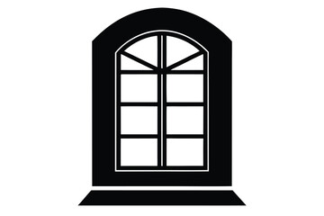 window with grid vector icon silhouette