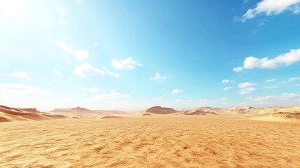 Fototapeta premium Vast desert landscape under a vibrant sky