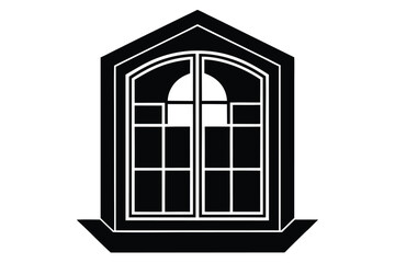 bay window vector icon silhouette