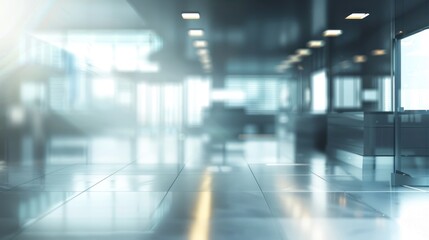 Fototapeta premium Modern office hallway blurred background