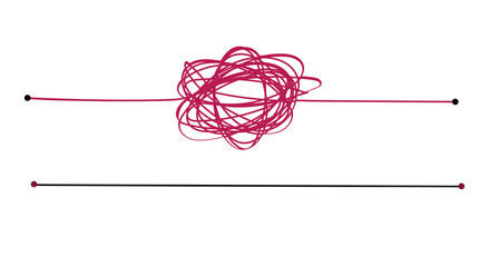 Simplify from complex to easy way. Hand drawn vector lines.