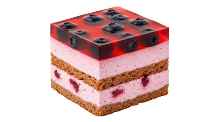 Isolated Blueberry Jelly Cake Slice