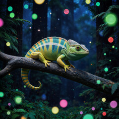 chameleon on a branch