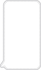 破線のついた縦長長方形の吹き出し。破線が内側に沿っている。角丸でシンプル。使いやすい。