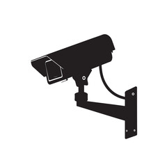 Security camera isolated for surveillance and safety use on white background