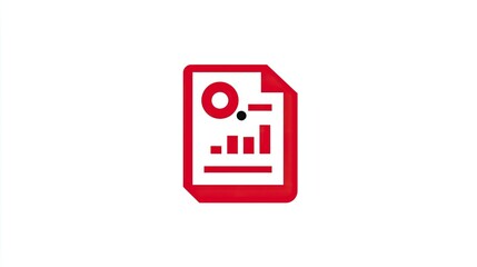 Red Report Document Data Analysis Business White Background
