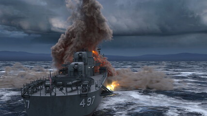 艦艇　3DCGレンダリング © tsuneomp