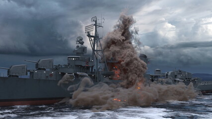 艦艇　3DCGレンダリング © tsuneomp