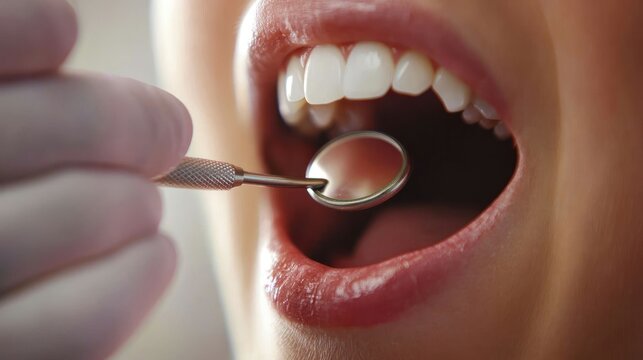 Dental examination closeup - Powered by Adobe