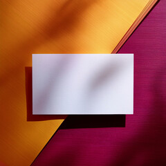 Corporate stationery set mockup at color textured paper background.