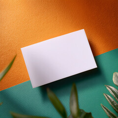 Corporate stationery set mockup at color textured paper background.