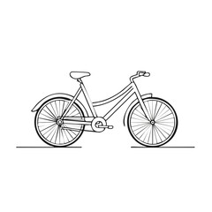 Fototapeta premium Simple Black Outline of a Bicycle Bike Cyclical Transportation Vehicle