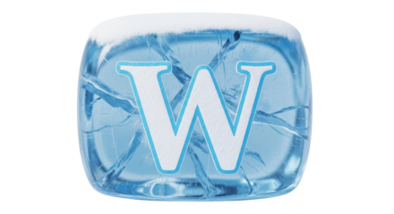 Isolated Ice Cube Letter W