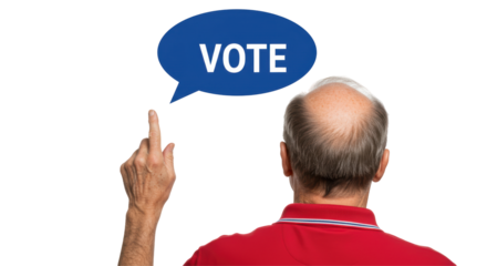 Isolated Man Saying Vote