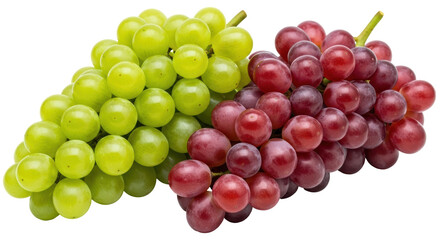 Isolated Red and Green Grapes