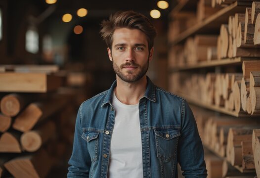 Marketing manager promoting innovations in the lumber industry - Powered by Adobe