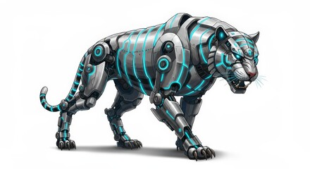 Mechanical tiger illustration