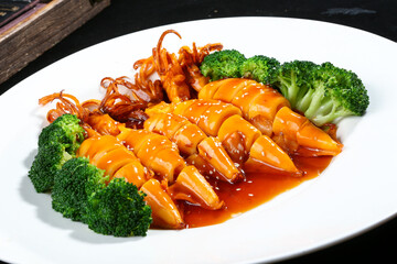 Chinese cuisine, Cantonese cuisine, braised and spicy squid
