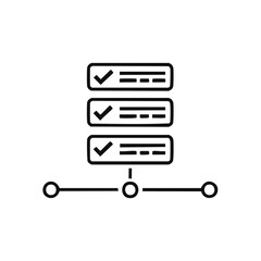 Fototapeta premium Workflow process icon with completed task list and flowchart diagram