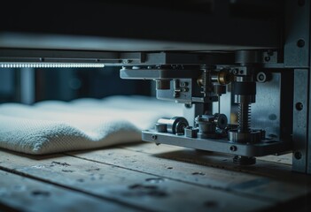 Mattress coil assembly machine installing spring systems in a factory setting