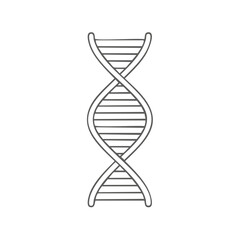 Abstract DNA double helix molecule outline science genetics vector illustration