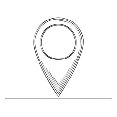 Location Pin Design Sketch Style Outline Map Pin Place Marker Icon