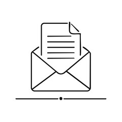 Email icon, message, letter, symbol, communication, outline design