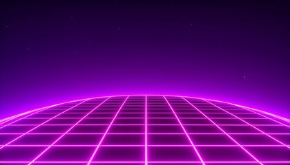 Retro-futuristic neon grid inspired by Y2K aesthetics with chrome lines and vaporwave glow.