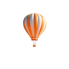Orange and white striped hot air balloon