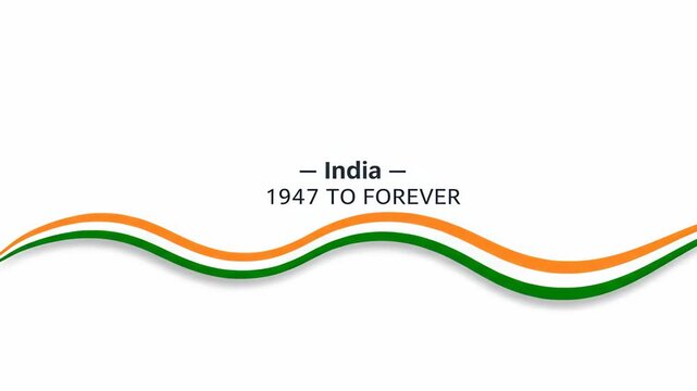 Abstract indian flag wave ribbon design isolated on white background a symbol of national pride, unity, and freedom, celebrating indias independence and republic day with cultural heritage