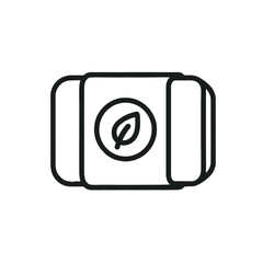 Eco Soap Shape-Based Outline Icon, Monochrome, Transparent Background