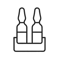 Ampoule Vials Shape-Based Outline Icon, Monochrome, Transparent Background