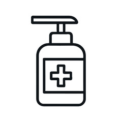 Hand Sanitizer Bottle Shape-Based Outline Icon, Monochrome, Transparent Background