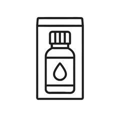Medicine Bottle Box Shape-Based Outline Icon, Monochrome, Transparent Background