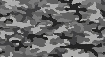 seamless gray camouflage pattern: abstract design isolated on transparent background