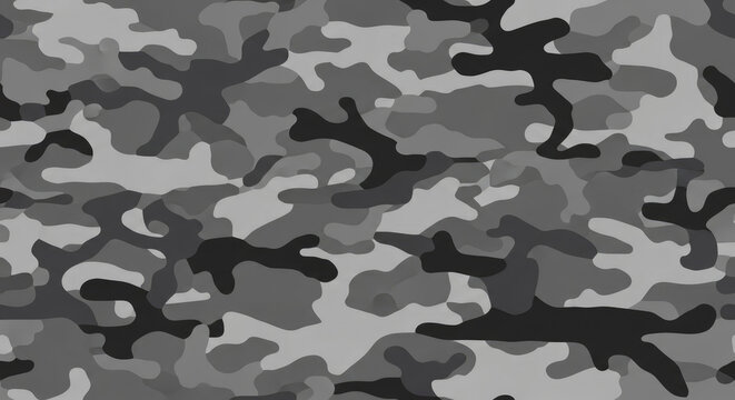 seamless gray camouflage pattern: abstract design isolated on transparent background