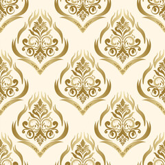 Seamless damask pattern background for wallpaper, textiles and interior decoration. Elegant home decoration.