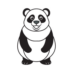 Cute Smiling Panda Bear Vector Illustration Simple Adorable Cartoon Animal Art