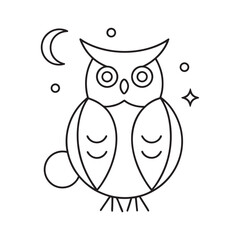Charming Owl Silhouette Illustration for Artistic Projects and Nighttime Themes