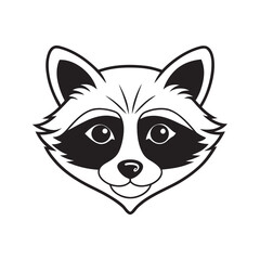 Adorable Raccoon Face Line Art Vector Graphic For Artistic Designs