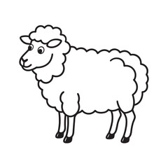 Simple and Adorable Sheep Line Art Vector for Childrens Designs and Illustrations