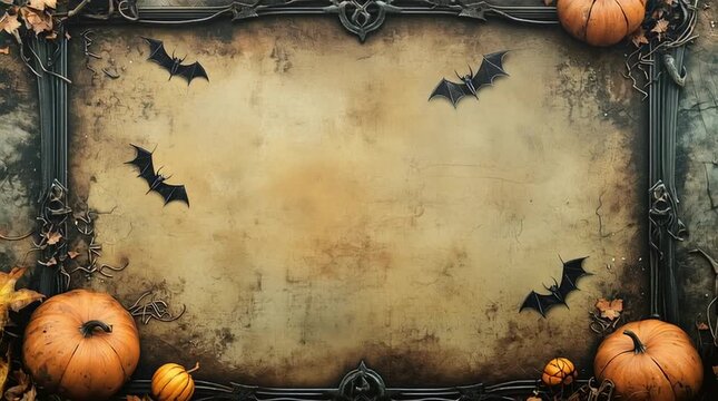 halloween background with pumpkin and bats