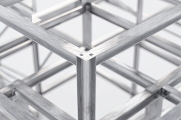 Steel framework, construction, corner, background-white.  Potential Use Architectural engineering