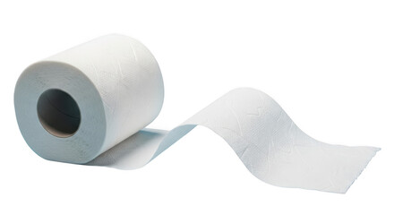 A roll of white toilet paper isolated on transparent background